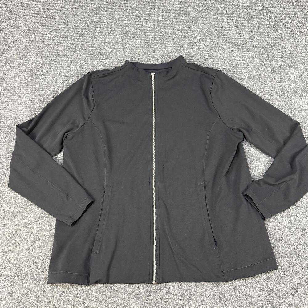 Nike Yoga Jacket Womens 1X Black Dri-FIT DM3972 Stretch Full Zip Athletic